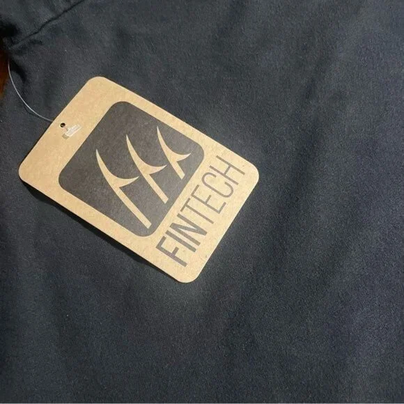 Fintech Box Logo Point Breeze Fleece Pullover Hoodie - Medium - Anthracite, NWT - Picture 6 of 9